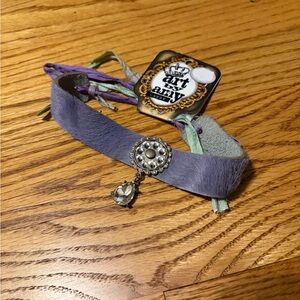 Lavender Choker with Silver Pendant by Art by Amy Labbe